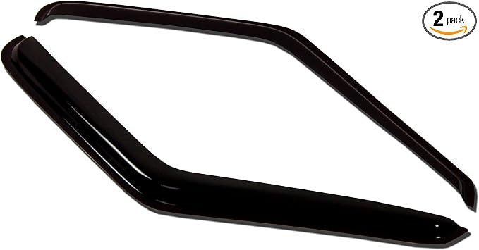 WV-067-7 Outside Mount Window Visor Deflector Rain Guard Dark Smoke 2-pc Set, Compatible with 1988-2000 Chevrolet C3500 K3500