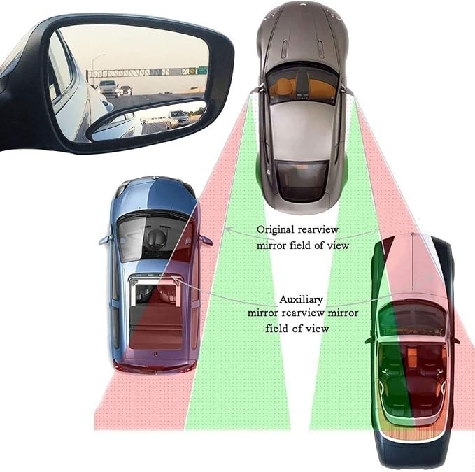 2pcs Side Mirror Blindspot, Blind Spot Mirror, 360 Degree Rotating, Wide Angle Convex Rearview for Car Truck SUV RV and Van