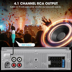 Bluetooth Retro Radio for Classic Vehicles: Single Din Vintage Stereo for Car - AM FM Tuner USB AUX Input Subwoofer RCA Output
