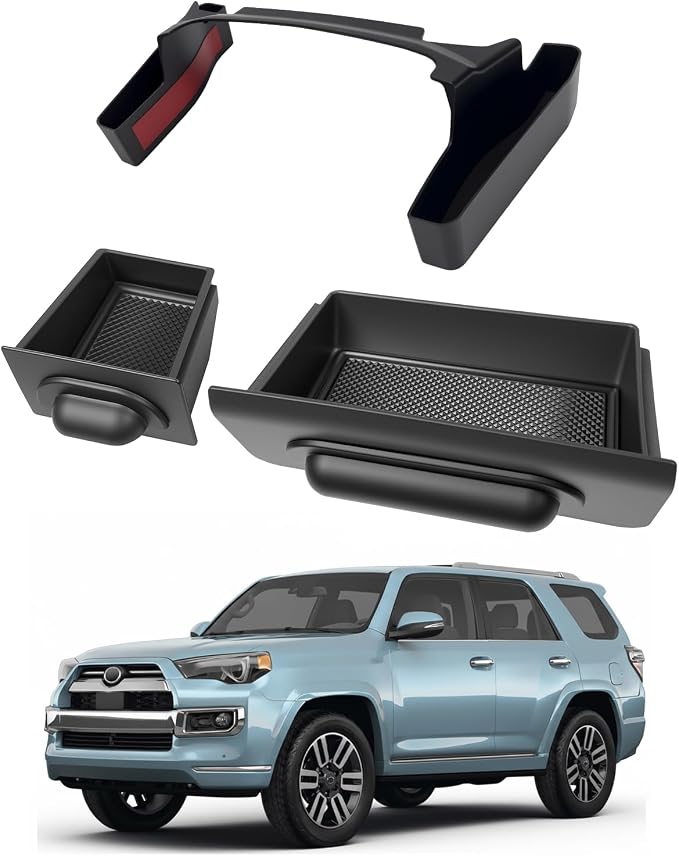 Console Organizer Tray Fits for 2014-2024 Toyota 4Runner Shifter Hanging Tray Dashboard Screen Drawer Armrest Storage Box Compatible with 4Runner Interior Accessories (Drawer+Shifter)