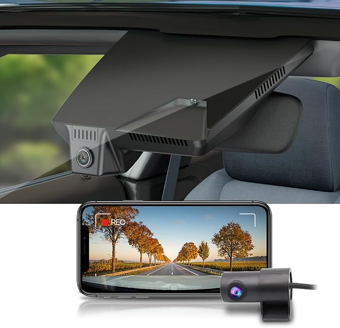 Front 2K+Rear 1080P Dash Cam Adapts for Hyundai Ioniq 5 2025-2026 (7 Vents/HD2-Ni000) & 2025 Ioniq 5 N, OEM Style, Dual HD Video, WiFi & APP, Loop Recording, G-Sensor, Easy to Use, 64GBCard