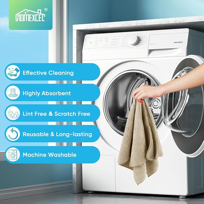 Brown Microfiber Cleaning Cloth, 12 Pack Premium Microfiber Towels for Cars, Lint Free, Scratch-Free, Highly Absorbent, Reusable Cleaning Rags for Car, Household, Kitchen, Window, 11.5"X11.5"