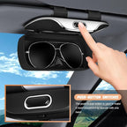 Sunglasses Holder for Car Sun Visor, Protective Automotive Eyeglasses Storage Case Hanger, Soft Vehicle Interior Glasses Organizer Box Accessories, Universal for SUV Sedan Truck (Beige)