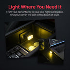 2PCS USB LED Car Interior Atmosphere Lamp, Portable Mini, Yellow | 5V USB-A plug-in, soft accent glow, no wiring, decor night light, car accessories for cars, SUVs, trucks
