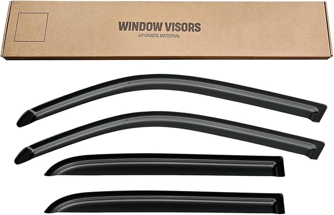 Window Rain Guards Visors for 2004 2005 2006 Toyota Tundra Crew Cab, Out-Channel Window Vent Wind Shades Shield Deflectors for 04 05 06 Tundra Double Cab