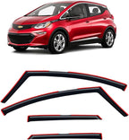 in-Channel Rain Guards for Chevy Bolt EV 2017-2023, Window Visor Shields Vent Deflector Shade Wind Dark Smoke 2018 2019 2020 2021 2022 17 18 19 20 21 22 23, Tape-On Inside-Mount, 4PCS
