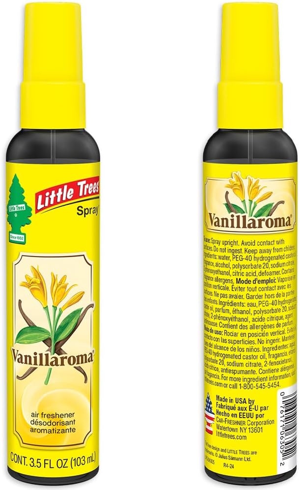 Car Air Freshener | Spray Provides a Long-Lasting Scent for Auto or Home | On-the-go Freshness | Vanillaroma, 6 Air Fresheners