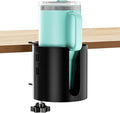 Deeper Desk Cup Holder, Anti-Spill Cup Holder for Desk or Table, Sturdy and Durable, Easy to Install, Enough to Hold Coffee Cups, Water Bottles, Gaming PC Office Accessories, Black