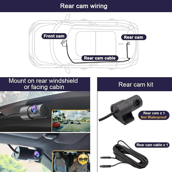 4K Dual Dash Cam Suitable for Lexus RX 2016 2017 2018 2019 2020 2021 2022 RX350 450h F Sport Luxury, OEM Style, Front 2160P Rear 1080P Video, Loop Recording WiFi, Parking Mode, 128GB Card