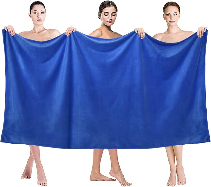 Microfiber Bath Sheet Towels, 2 Pack, 40" x 80", Extra Large Bath Towel for Adult,Super Absorbent, Fast Drying, Soft for Body, Shower,Sauna,Yoga,Sport, Fitness,Gym, Dark Blue
