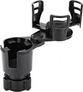 Car Cup Holder Expander, Universal 2 in 1 Large Cupholder Expander Adapter for Car with Adjustable Base, Fits Large Bottles, Snack, Drinks Cups, Black