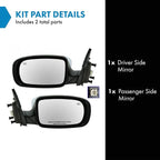 2 Piece Driver and Passenger Side Mirror Assembly Set Electric Adjustment Heated No Memory Chrome Compatible with 2011-2014 Chrysler 200 CH1320329 CH1321329