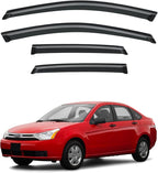 Window Visor for 2008-2011 Ford Focus Sedan(Not fit Hatchback), Out-Channel Rain Guards Shields Vent Deflector Shade Wind Dark Smoke for 08-11 Focus, Tape-On Outside-Mount, 4PCS