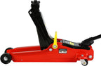 Floor Jack, Professional Heavy Duty Hydraulic Floor Jack, Low Profile Floor Jacks, Steel Racing Floor Jacks w/1 Piston Quick Lift Pump, Lifting 3.3"-15.2" 2 Ton(4400lb) Capacity Red