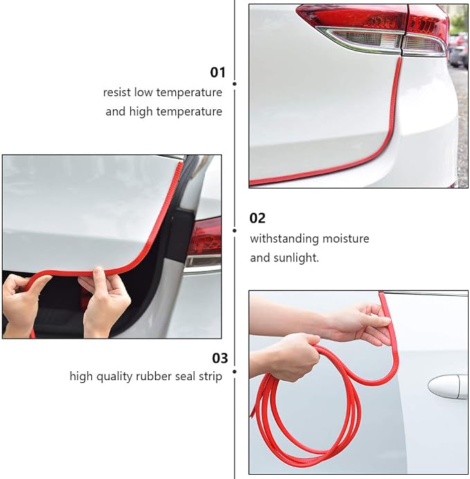 Car Door Edge Guards Rubber U Shape Edge Trim Seal Strips Protector Car Door Edge Protection for Car Auto Vehicle 10M