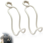 Car Seat Back Organizer Hooks 2 Pack with Anti-Drop Loop - Beige Leather/2S | Space Saving Car Headrest Hangers for Women Men, Universal Car Bag Holder for SUV Truck for Front and Back Seat Storage