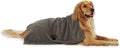 Pet Grooming Towel Collection Absorbent Microfiber X-Large, 41x23.5", Embroidered Gray