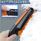 26.4" Ice Scraper and Snow Brush for Car Windshield, 2 in 1 Winter Detachable Window Deicer with Foam Grip, Snow and Ice Removal Tool Accessories for Car, SUV, Truck (Orange)