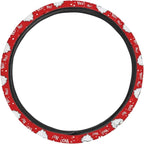 Christmas Steering Wheel Covers Xmas Decor Car Accessories Cartoon Santa Claus Car Steering Wheel Covers Anti-Slip Soft Grip 14-15 inch Stretch-on Steering Wheel Protector Rrd