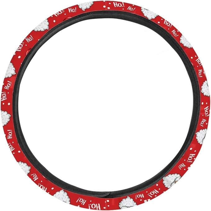 Christmas Steering Wheel Covers Xmas Decor Car Accessories Cartoon Santa Claus Car Steering Wheel Covers Anti-Slip Soft Grip 14-15 inch Stretch-on Steering Wheel Protector Rrd