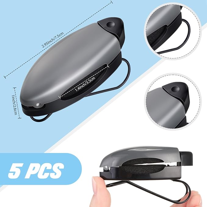 10 Pieces Auto Car Vehicle Sun Visor Clip Holder for Sunglasses Glasses Holder Hanger Eyeglasses Mount Ticket Card Clip Car Accessories(Black, Gray, Silver)