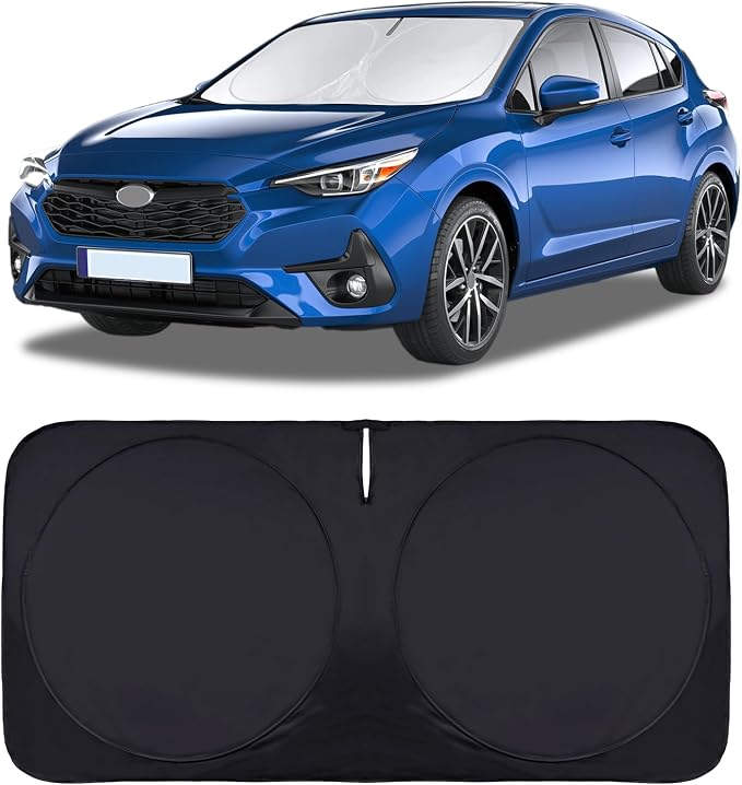 for Subaru Impreza Windshield Sun Shade Fit for Crosstrek Baja XV Crosstrek 2012-2025 Foldable Sunshade Car Sun Visor Cover Protector 210T Reflective Shade Blocks UV Rays Car Accessories L