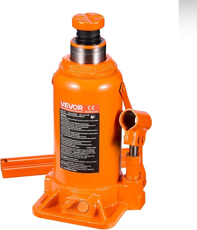 Hydraulic Bottle Jack, 20 Ton/44092 LBS All Welded Bottle Jack, 7.5-14 inch Lifting Range, with 3-Section Long Handle, for Pickup Truck, Truck, Car, RV, Auto Repair, Industrial Engineering