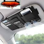 Car Visor Organizer, Auto Interior Accessories, Car Truck SUV Storage Pouch Holder, with Multi-Pocket Net Zipper (Black)