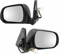 2 Piece Driver and Passenger Side Mirror Assembly Set Electric Adjustment Heated No Memory Puddle Light Black Compatible with 2010-2013 Toyota 4Runner TO1320263 TO1321263