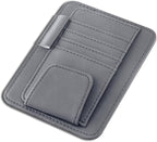 Car Sun Visor Organizer, Multifunctional Auto Visor Document Holder with Sunglasses Clip, Universal Car Interior Accessories Organizer for Drving License, Card, Pen (Gray)