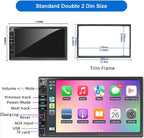 7 Inch Double Din Car Stereo for Wireless Carplay & Android Auto, Car Audio with 1024 * 600 HD Touch Screen ， Mirror Link, Bluetooth5.2,2USB/AUX/TF,AM/FM Radio
