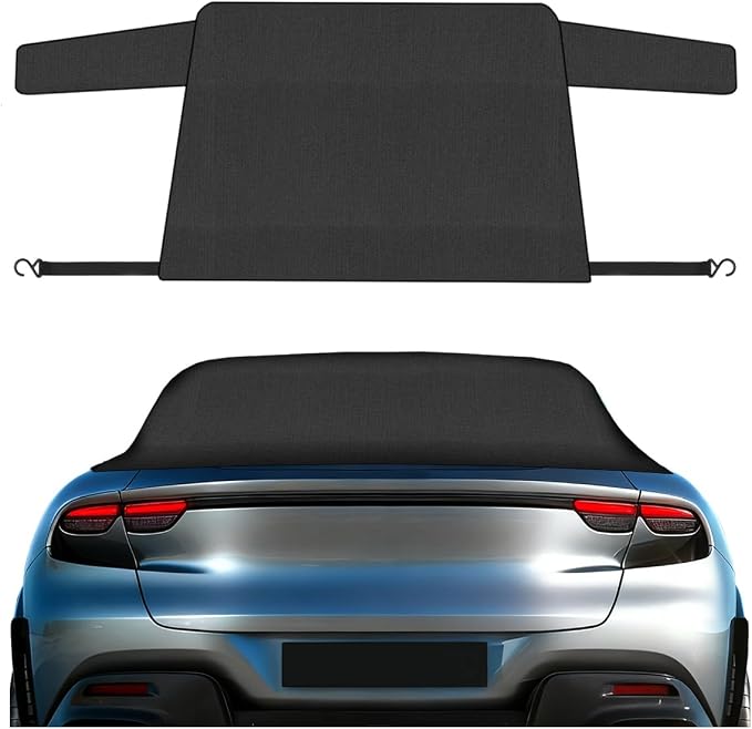 Car Rear Windshield Snow Ice Cover, 57'' × 35'' Waterproof Oxford Car Sun Shade Protector, Universal Winter Windproof Frost Automotive Exterior Accessories for SUV Truck Sedan (Rear)