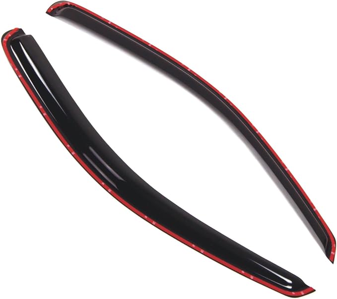 WD2-112i Dark Smoke 2 Pcs Set Window Visor (in-Channel) Deflector Rain Guard Compatible with 1997-2004 Dodge Dakota