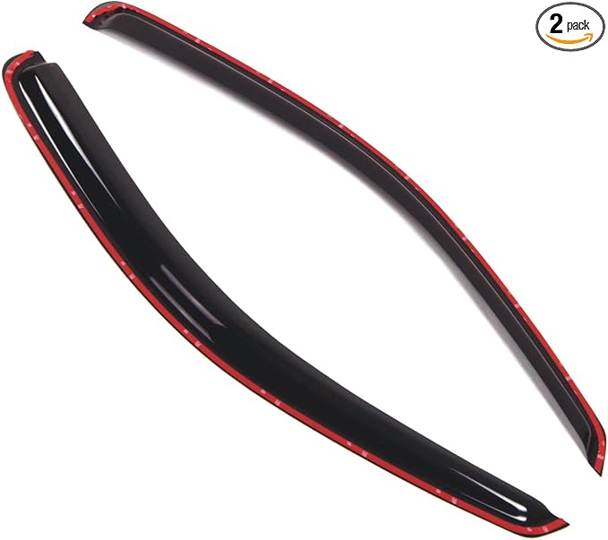 in-Channel Window Vent Visors Rain Guards Compatible with Dodge Dakota 1997-2004 | Side Window Wind Deflectors Rain Shields | Black Tinted, 2 Pcs Set, BGWV-112i