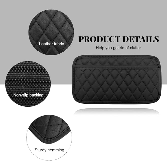 2 PCS Car Side Pocket Organizer, Leather Adhesive Auto Side Seat Back Storage Pocket, Waterproof Phone Document Sunglasses Holder Vehicle Gap Filler Pouch, Car Accessories (Large)