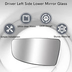Driver Left Side Lower Mirror Glass fit Ford Transit T150 250 350 2015 2016 2017 2018 2019 2020 2021 2022 2023 MK8, Left Side View Convex Mirror Glass with Backing Plate