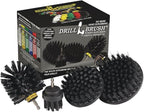 BBQ Grill Cleaning Kit - Safe Nylon Grill Brush | Set - Ultra Stiff Power Scrubber Attachments for Loose Paint, De-Scaling Rust and Graffiti Removal on Stone, Brick and Masonry