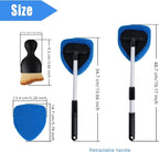 9 PCS Car Windshield Cleaner Tool Kit, Car Window Cleaner Windshield Cleaning Tool with Microfiber Pad Spray Bottle Detailing Brush and Extendable Handle, Auto Glass Wiper Kit Home Window, Blue