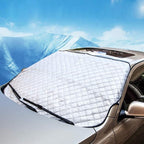 Car Windshield Snow Cover with 4 Layers Protection Winter Frost Snow Ice Cover Auto Sun Shade for Cars Trucks Vans and SUVs(No Elastic Bands Included)