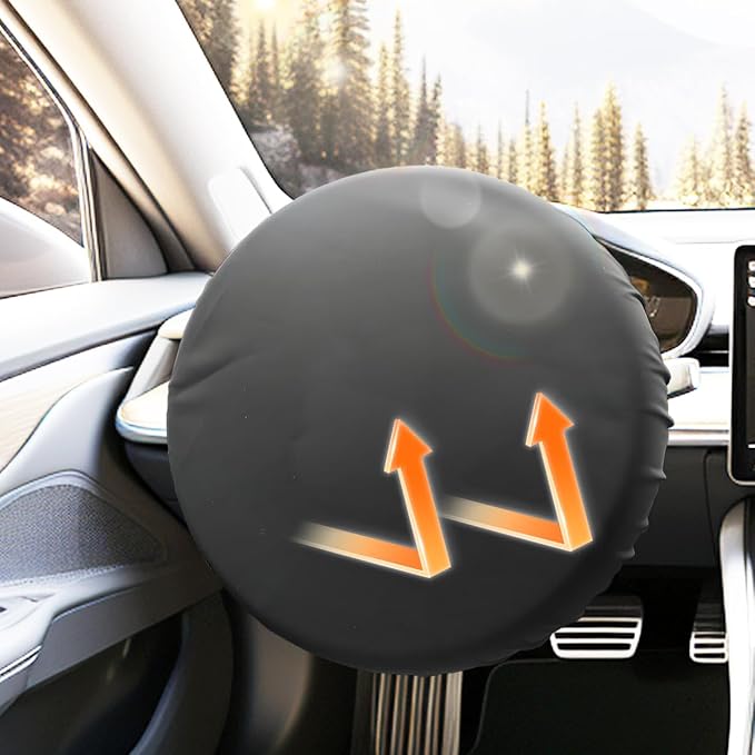 Car Steering Wheel Sun Shade Cover, Heat-Resist Vehicle Steering Wheel Sunblock Protector, Sun-Proof Automotive Interior Sun Heat Shield, Universal for Truck SUV Sedan