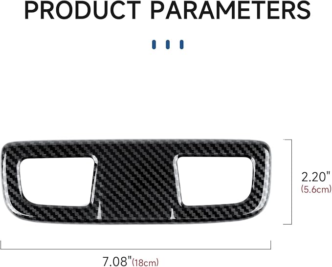 Car ABS Rear Roof Reading Light Lamp Trim Carbon Fiber Interior Decal for 2019-2025 Chevy Silverado | for GMC Sierra 1500 2500 3500 HD 2019-2021 Accessories