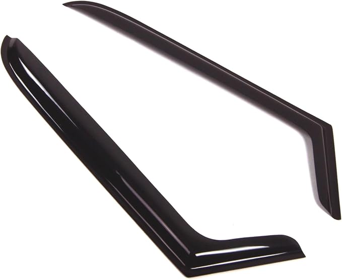 WD2-276 Dark Smoke 2 Pcs Set Window Visor (Outside Mount) Deflector Rain Guard Compatible with 1997-2006 Jeep Wrangler