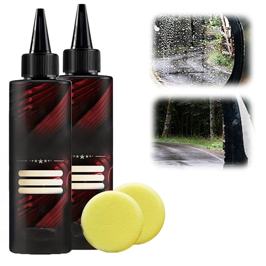 Glass Polishing Liquid D1,2025 New Car Glass Polishing Compound Windshield Cleaner Glas Oil Film Remover with Sponge,Auto Glass Polish Removes Swirls, Scratches, Wiper Marks & Oil Film (2)