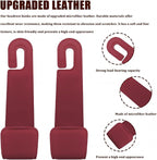 Car Seat Headrest Hooks, Purse Hook for Car, Automotive Headrest Handbags Holder, Auto Accessories Leather Seatback Organizer Hanger for Hanging Purses Bags Coats (Red, 1PCS)