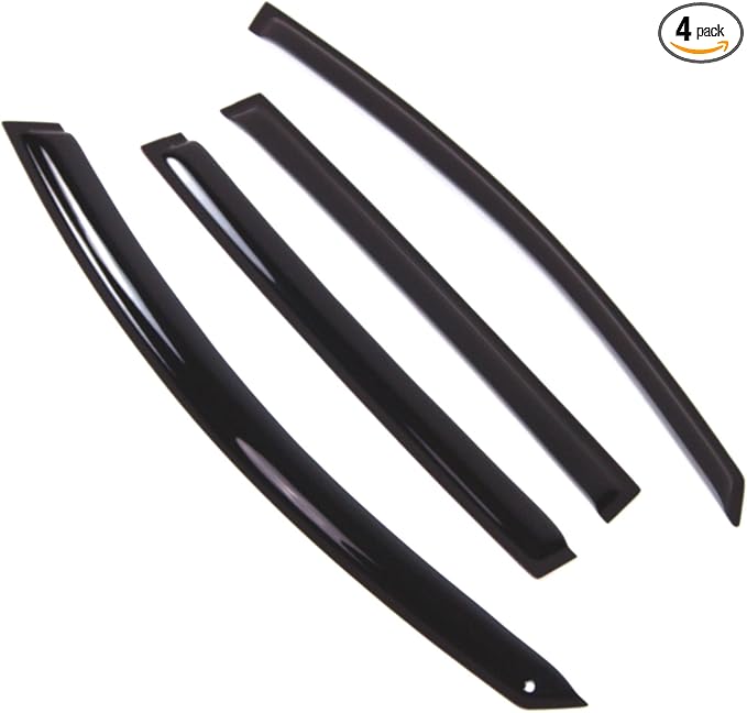 Outside Mount Window Vent Visors Rain Guards Compatible with Kia Sportage 2011-2016 | Side Window Wind Deflectors Rain Shields | Smoke Tinted, 4 Pcs Set, DGWV-646