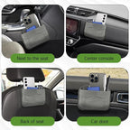 Car Seat Side Pocket Organizer, PU Leather Car Seat Gap Filler Bag, Car Seat Pocket Storage Bag for Phone, Keys, Sunglass, Wallet, Car Organizer Accessories for Seat, Door, Window (Grey)
