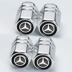Car Tire Valve Stem Caps and Car Keychain Combo Compatible with Mercedes Benz C E S M Serie CLK GLK GL AB AMG GLS GLE AMG Keyring for Men and Women Family Present Car Accessories