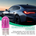 25PCS T10 12V 5W Car Turn Signal Light Bulbs, Clear Flat Foot Vehicle Side Marker Lamp Bulbs, Auto Interior Amber Headlight Bulbs Accessories, Universal for SUV, Sedan, Truck (Pink)