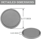Car Cup Coaster, 4PCS Universal Non-Slip Cup Holders Embedded in Ornaments Coaster, Car Interior Accessories, Gray