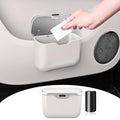 Car Trash Can, Waterproof Multi‑Functional Auto Trash Bin for Door/Console/Seat Back, Universal Vehicle Garbage Can for Car/Truck/SUV Drivers (White)
